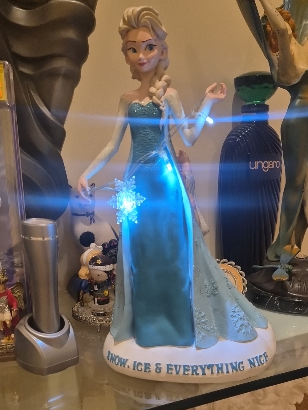 Disney Elsa-Inspired Blue Resin Figurine - By Disney Lights Up